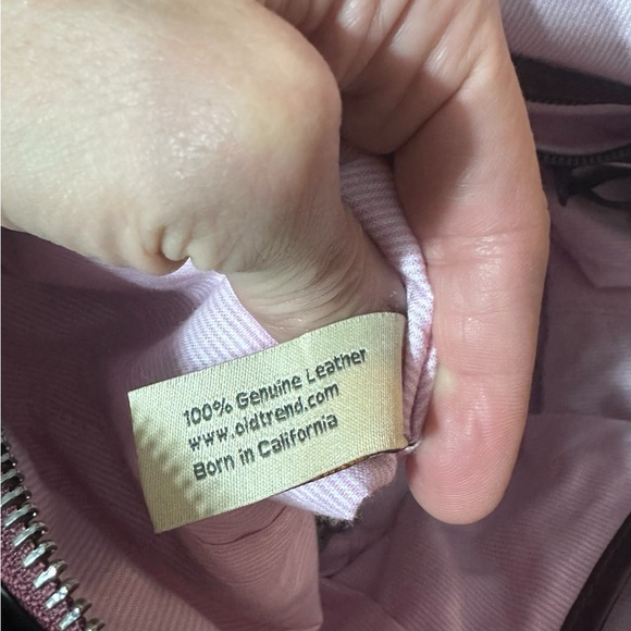 Old Trend Soul Stud Leather Satchel Bag burgundy rusty red - Picture 16 of 16